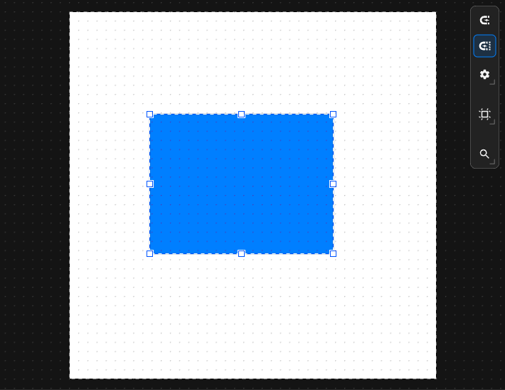 A rectangle just drawn with the Rectangle tool, resize handles visible